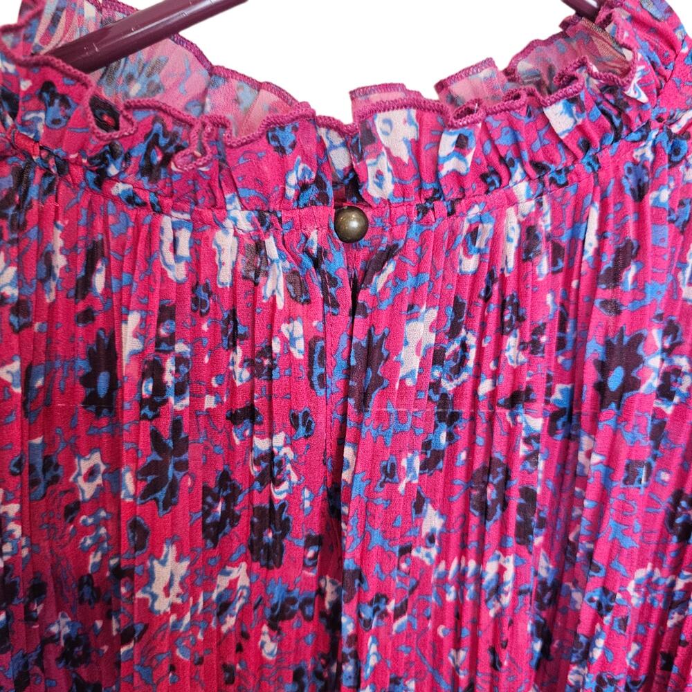 Anthropologie Womens Freida Floral Pleated Top Size S Boho Cottagecore Feminine - Picture 10 of 10